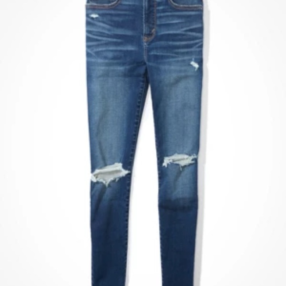 Women's Blue Distressed Jeans